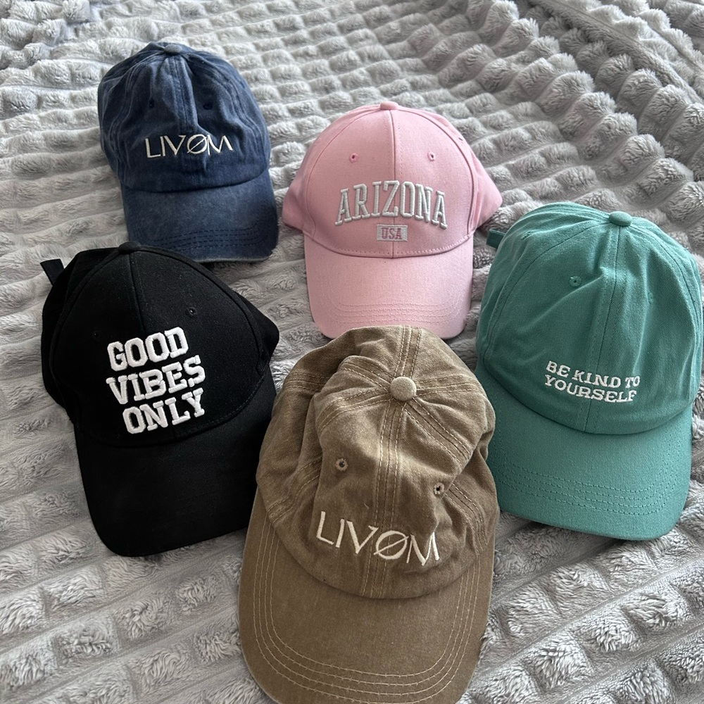 Assorted Baseball Caps - LIVOM and Arizona